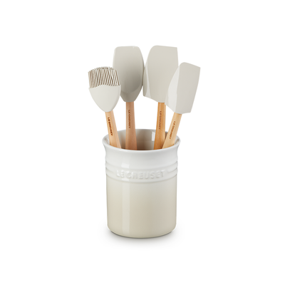 Utensil Crock with 4 Jewel Spatulas